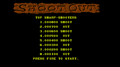 Shoot Out Title Screen